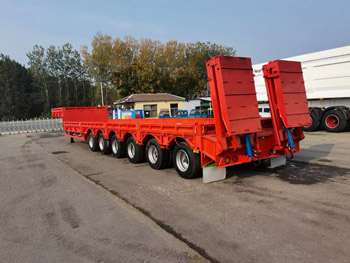 Semi trailer for concrete mixing and transportation